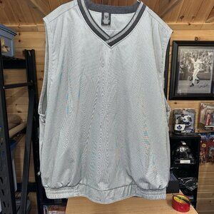 Vintage Nike Golf Vest Pullover Men Size XL Grey Windbreaker Tiger Golfing